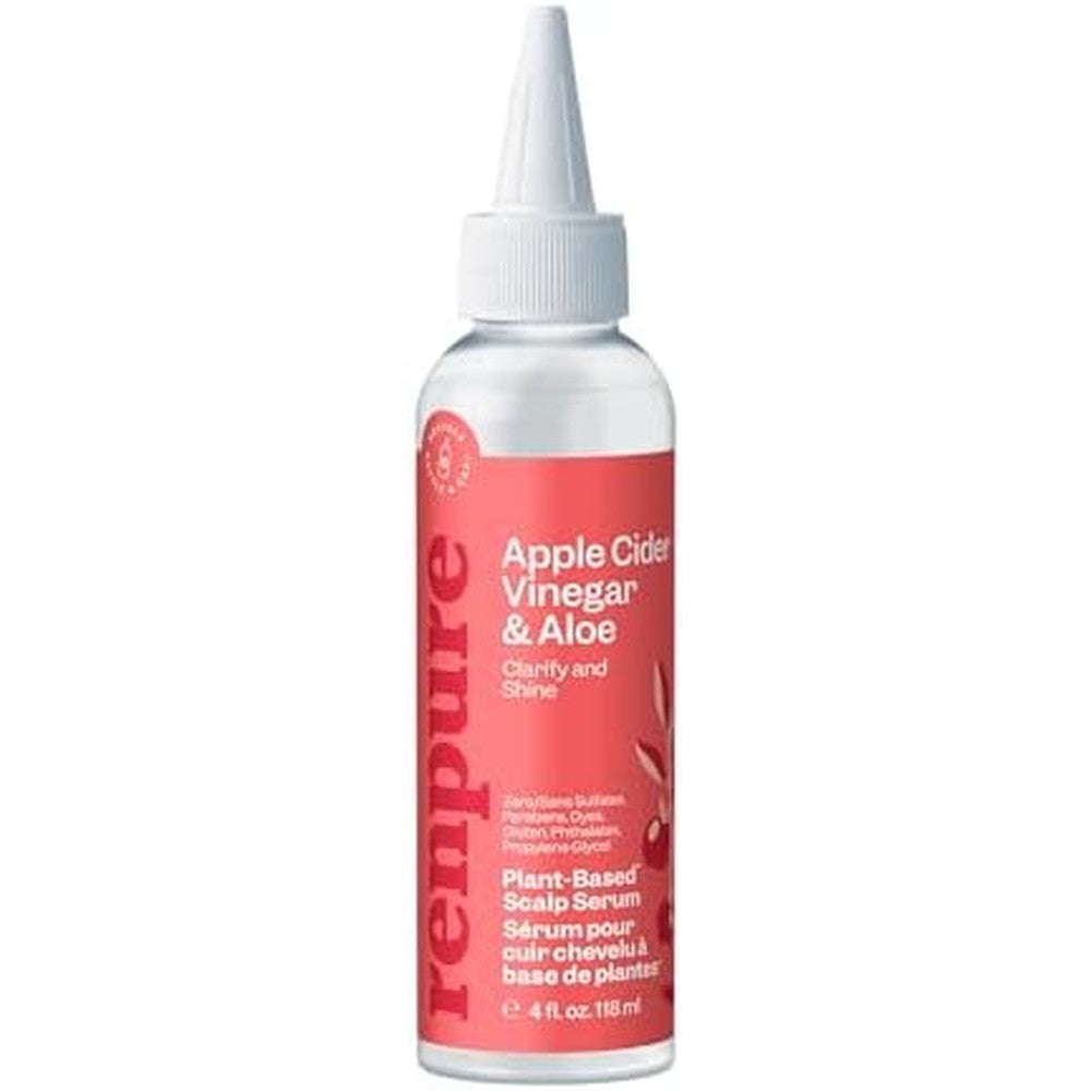 Renpure Plant Based Beauty Apple Cider Vinegar Clarify And Shine Scalp Serum 4 Fluid Ounce For Dull Oily Hair Types Detoxifying Hair Rinse - Image 1