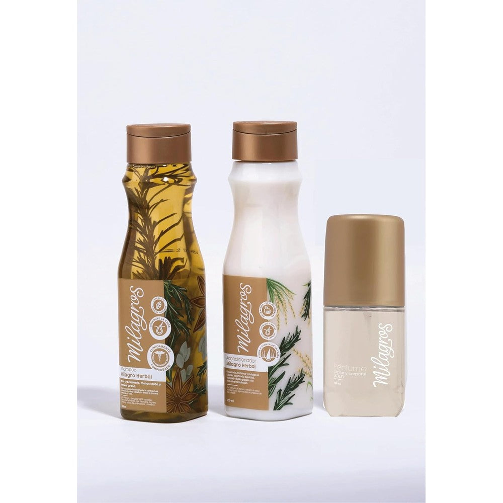 Generic Herbal Miracle Hair Care Kit front view with shampoo and conditioner