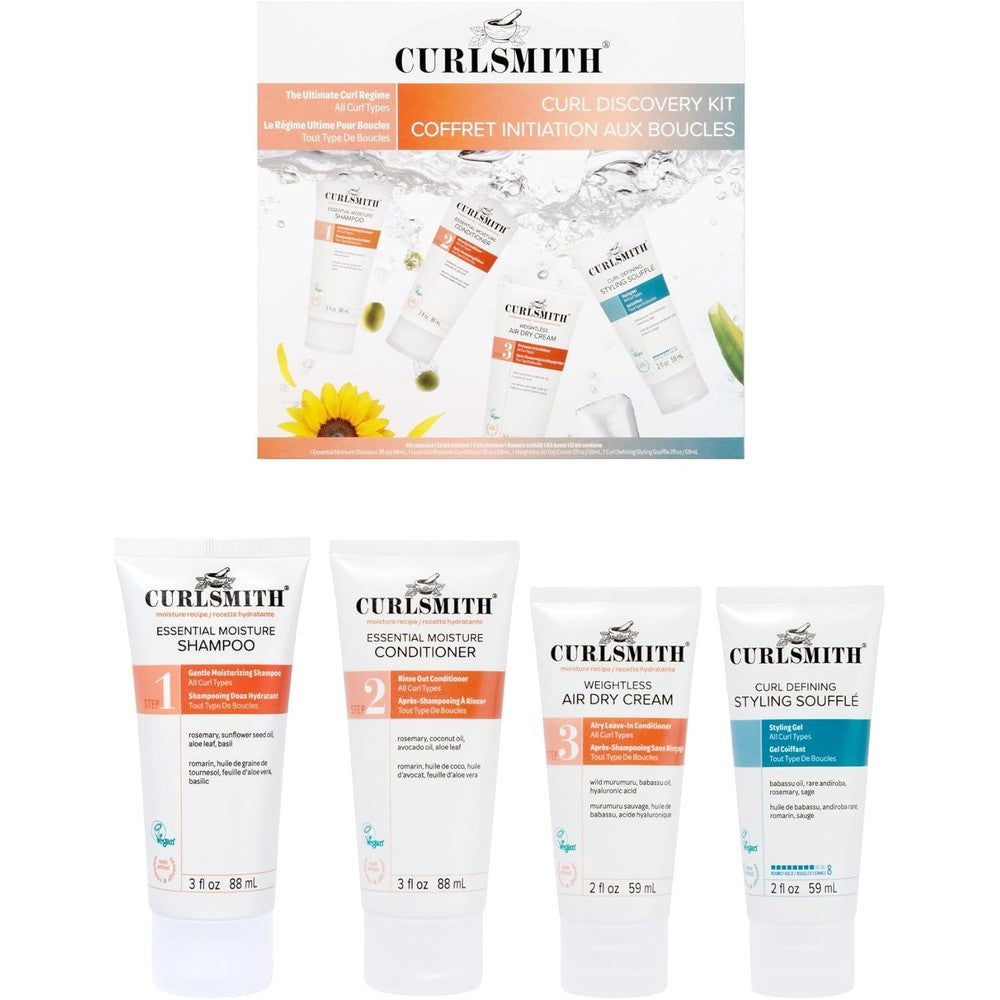 Curlsmith Curl Discovery Kit four piece travel set for curly hair care
