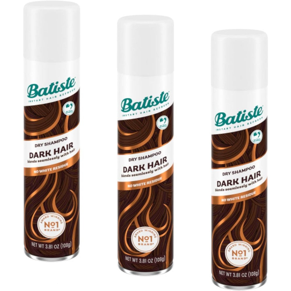 Batiste dry shampoo dark and deep brown three pack front view