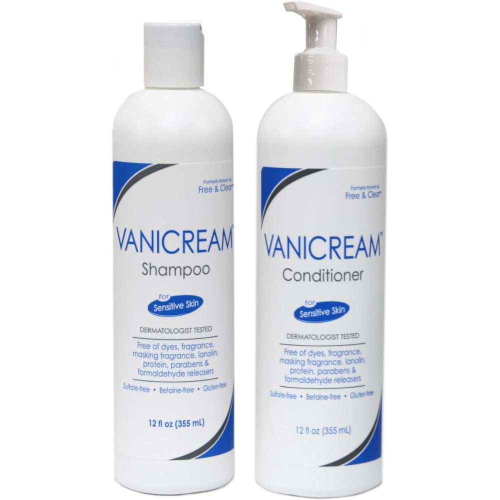 Vanicream Shampoo and Conditioner sensitive skin duo front view pack of two bottles