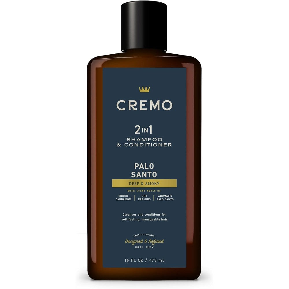 Cremo Palo Santo 2-in-1 Shampoo & Conditioner 16 Ounce bottle for men
