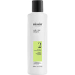 Nioxin System 2 Scalp and Hair Thickening Shampoo front view bottle for natural hair with progressed thinning.
