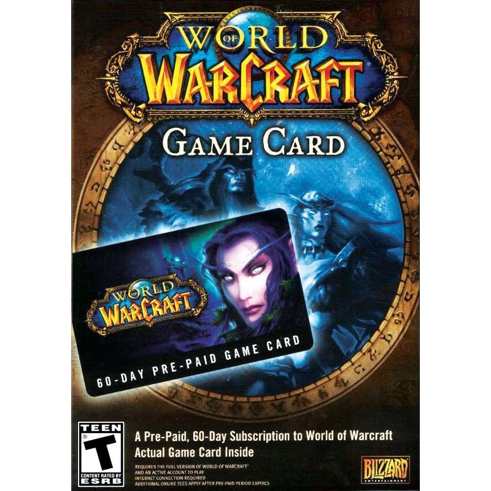 Blizzard World of Warcraft 60 Day Pre Paid Time Card package front view featuring Sylvanas Windrunner