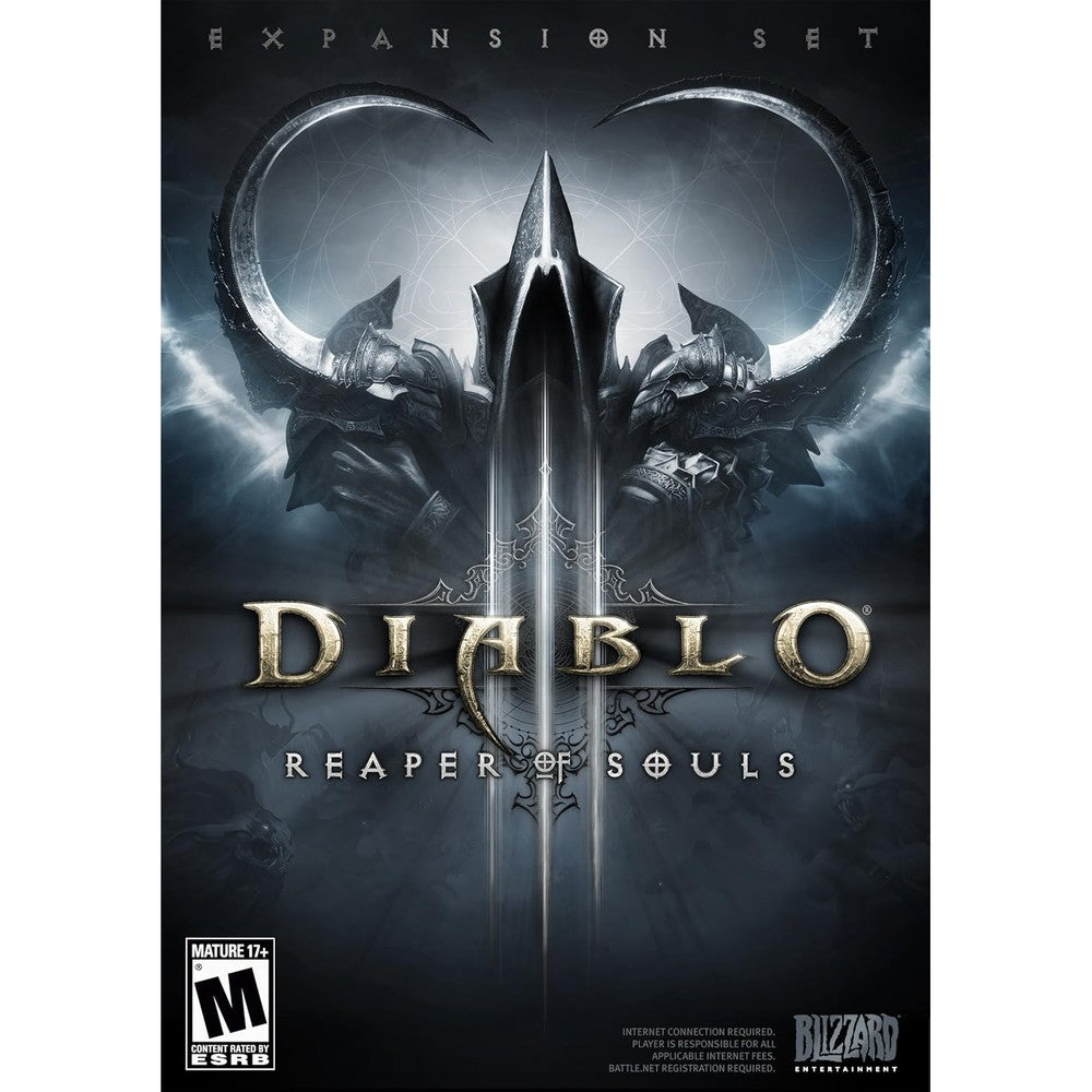 Blizzard Diablo III Reaper of Souls PC front view showing Malthael box artwork