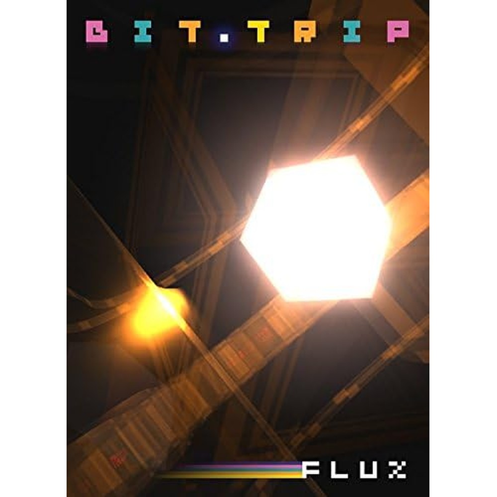 Gaijin Games BIT.TRIP FLUX front view cover art showcasing retro pixel graphics