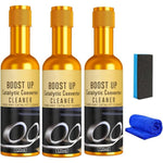 KDGENG Catalytic Converter Cleaner three pack front view showing product bottles for engine maintenance.