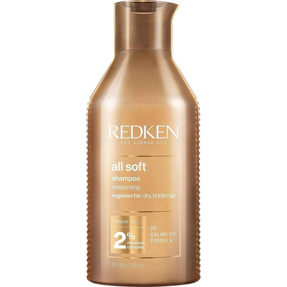 Redken All Soft Shampoo front view bottle for dry hair hydration