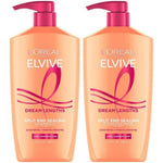 L'Oreal Paris Elvive Dream Lengths Shampoo and Conditioner front view for hair repair