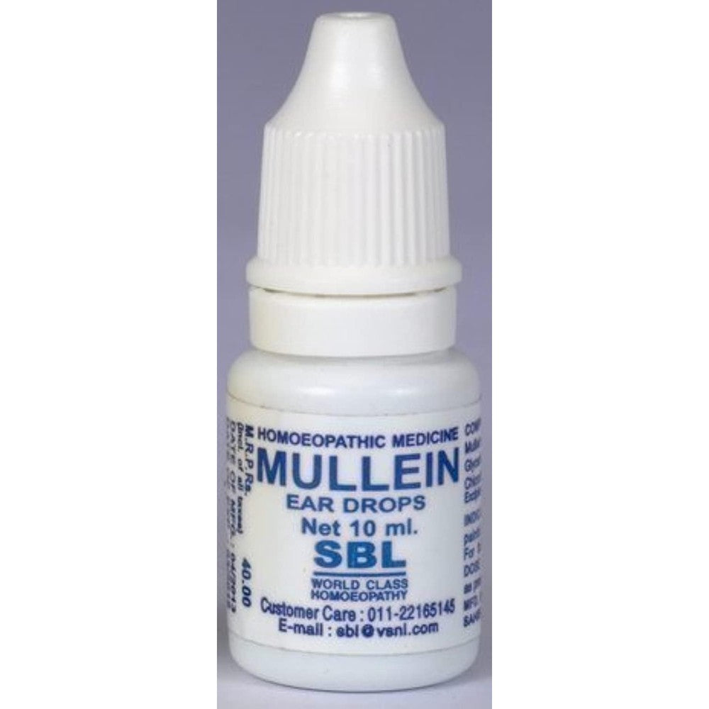 SBL Mullein Ear Drops 10ml bottle front view for earache relief