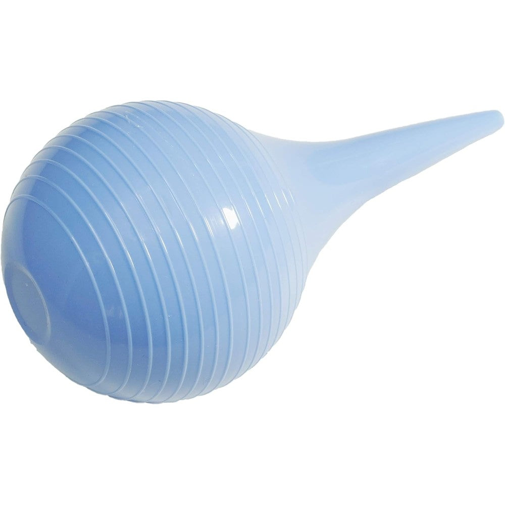 JIESI rubber suction ear syringe 90ml blue front view for earwax removal.
