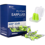 Dison Proplugs foam earplugs front view of bulk packaging box with green ear plugs