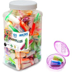 Drift To Sleep Moldex Sparkplugs foam earplugs front view of 60 pair jar pack