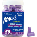 Mack's slim fit soft foam earplugs front view packaging