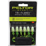 Peltor Sport Tri-Flange Corded Reusable Earplugs front view authentic hearing protection.