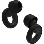 Jayine noise cancelling silicone ear plugs front view showing the sleek black ergonomic design