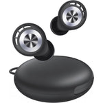 TOAPEX noise cancelling ear plugs for sleeping front view showing black silicone design