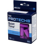 Flents Protechs Foam Ear Plugs 10 pair pack with purple case front view.