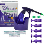 Eosera Wax Blaster MD Plus Earwax Removal Kit packaging showing the blue spray bottle and wash basin front view