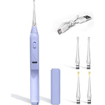 Uanrna Ear Wax Removal Tool Purple front view with LED light on