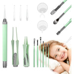 Belleshow 15 Pack Ear Wax Removal Kit front view with LED light on.