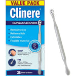 Clinere Ear Cleaners 36 count pack front view earwax removal tool