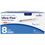 BD Ultra-Fine Insulin Syringes 31G 1cc 90 count box front view for diabetes care.