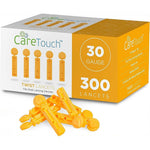 Care Touch diabetic lancets 30 gauge box front view for blood testing