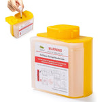 Sijidou Needle Clipper and sharps disposal container front view showing the cutting slot