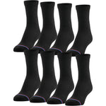 MediPeds Men's Diabetic Quarter Socks 8 pack front view moisture wicking