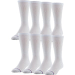MediPEDS Men's Diabetic Crew Socks 8 pack front view showing non-binding top