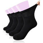 Hugh Ugoli women diabetic ankle socks front view showing the extra wide stretchy non binding top cuff.