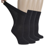 Hugh Ugoli Women's Cotton Diabetic Crew Socks front view for swelling relief.