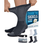 Doctor's Select Diabetic Socks for Men 4 Pack front view non-binding crew height