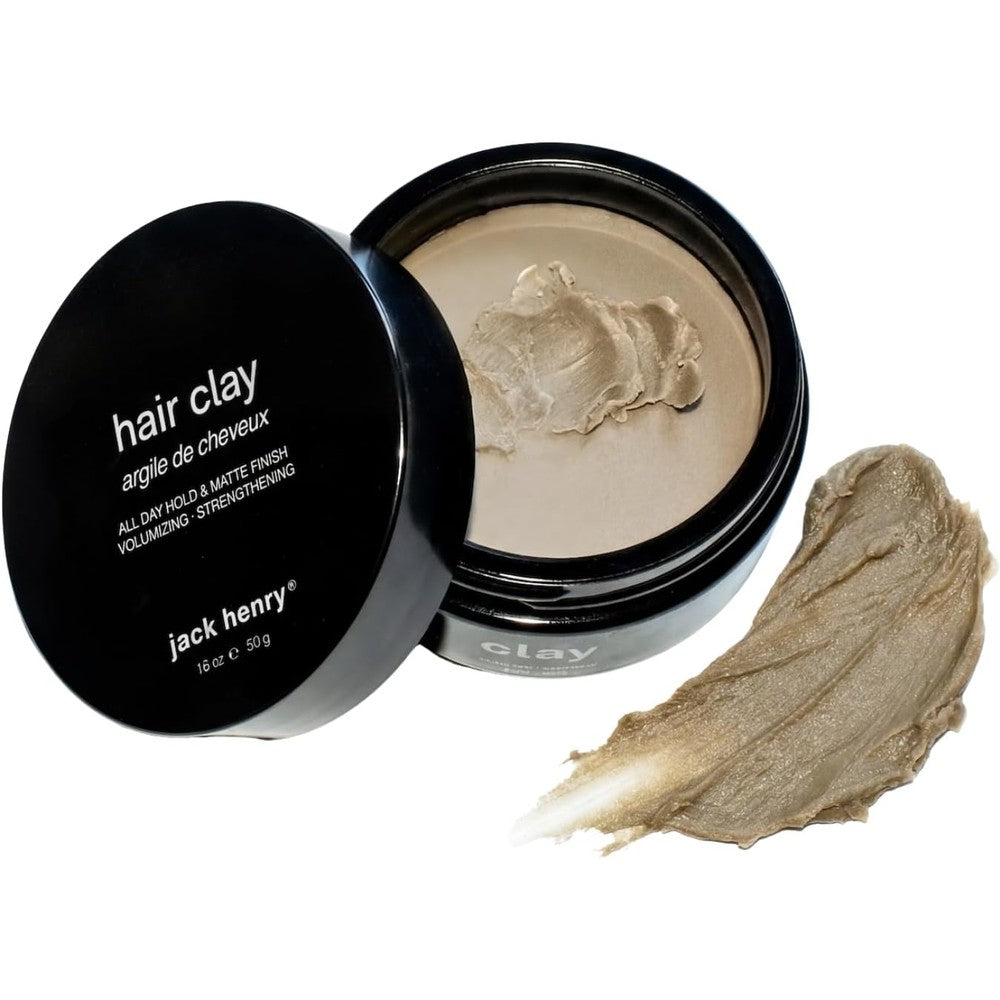 Jack Henry Premium Hair Clay front view container for men styling