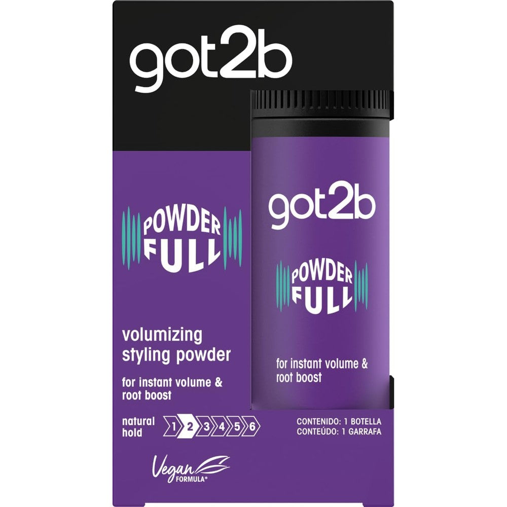 Schwarzkopf Got2B Powderful Unisex Root Styling Powder front view bottle for instant hair volume