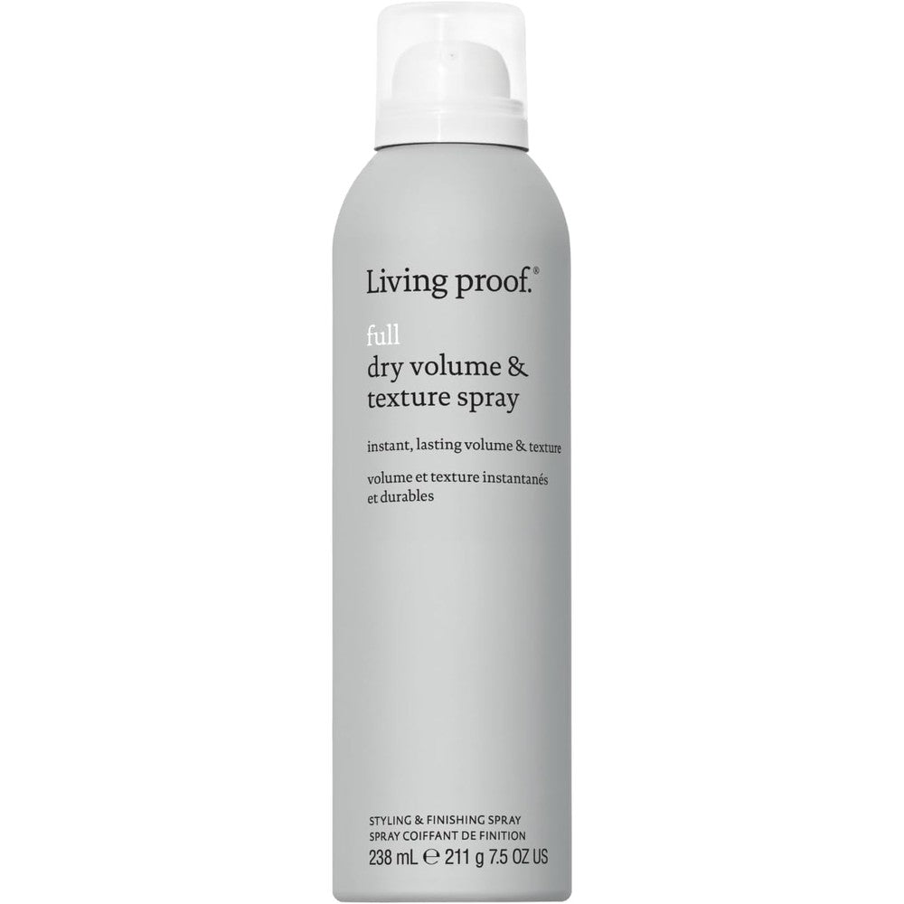 Living Proof Full Dry Volume And Texture Spray front view bottle for salon quality hair styling.