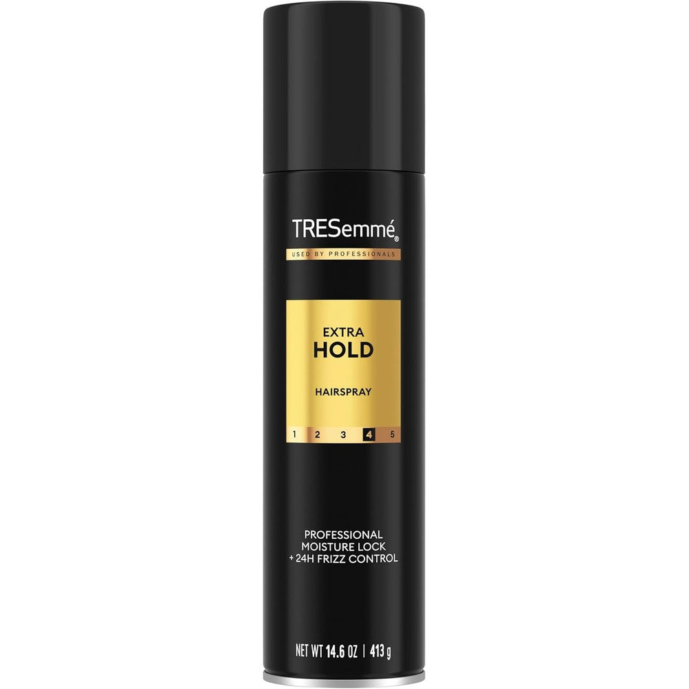 TRESemmé Extra Hold Hairspray front view 14.6 ounce bottle for professional styling.