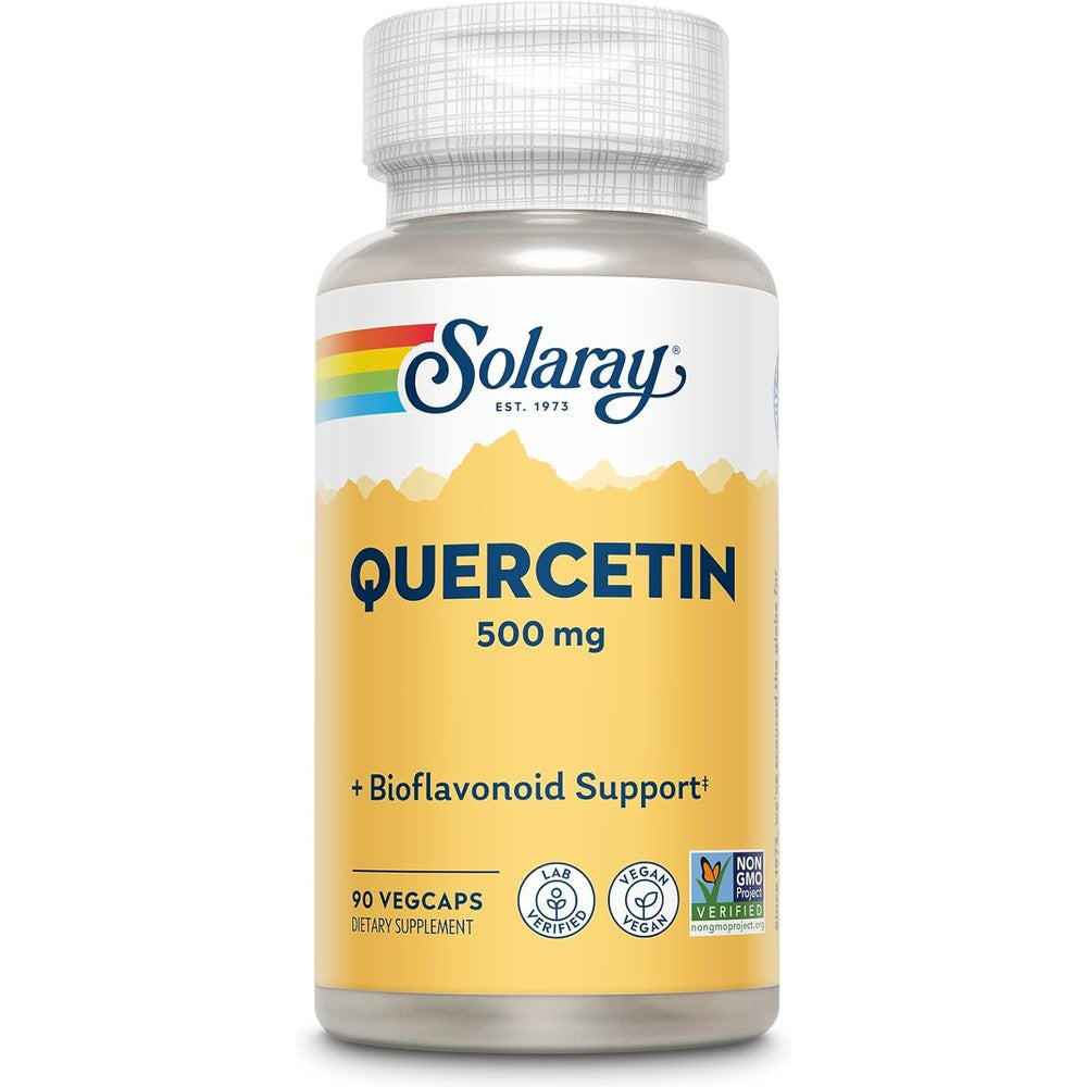 Solaray Quercetin 500mg vegetarian capsules front bottle view