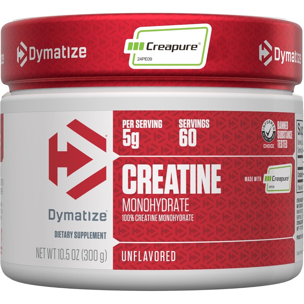 Dymatize Creatine Monohydrate with Creapure 300g front view for muscle power