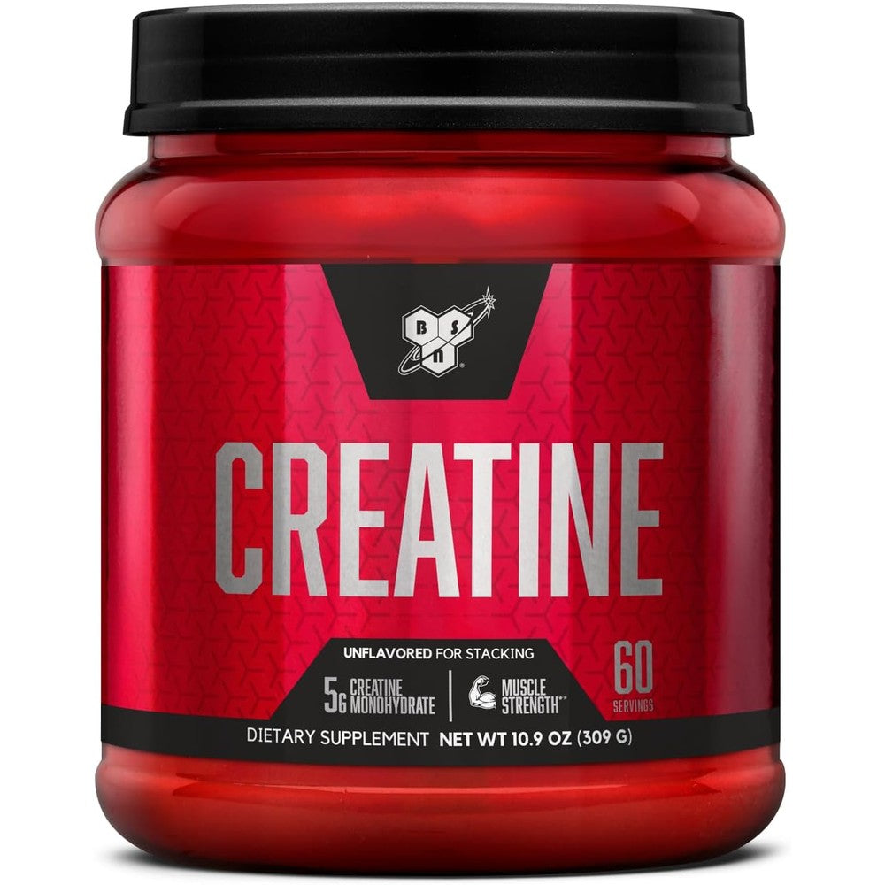 BSN Micronized Creatine Monohydrate Powder front view of 309 gram jar