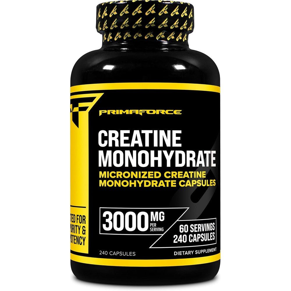 Primaforce Creatine Monohydrate Capsules 240 count bottle front view