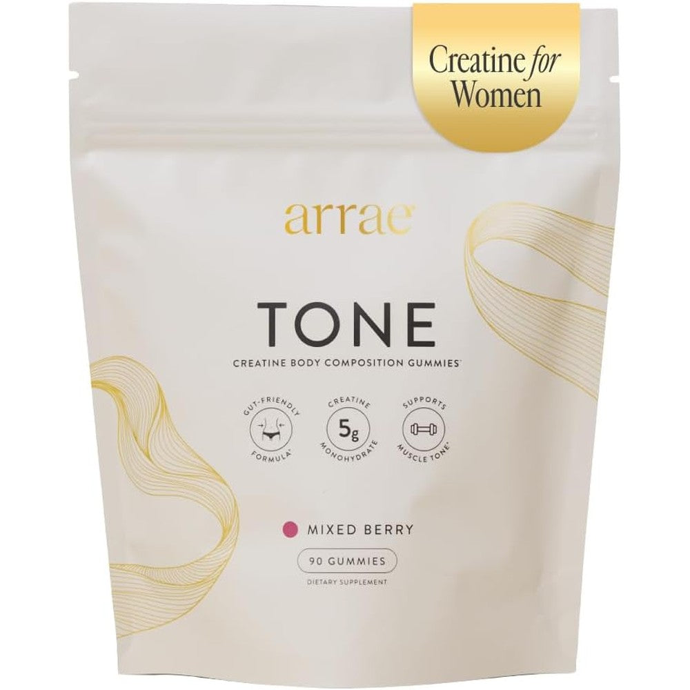 Arrae Tone Creatine Gummies 90 count bottle front view