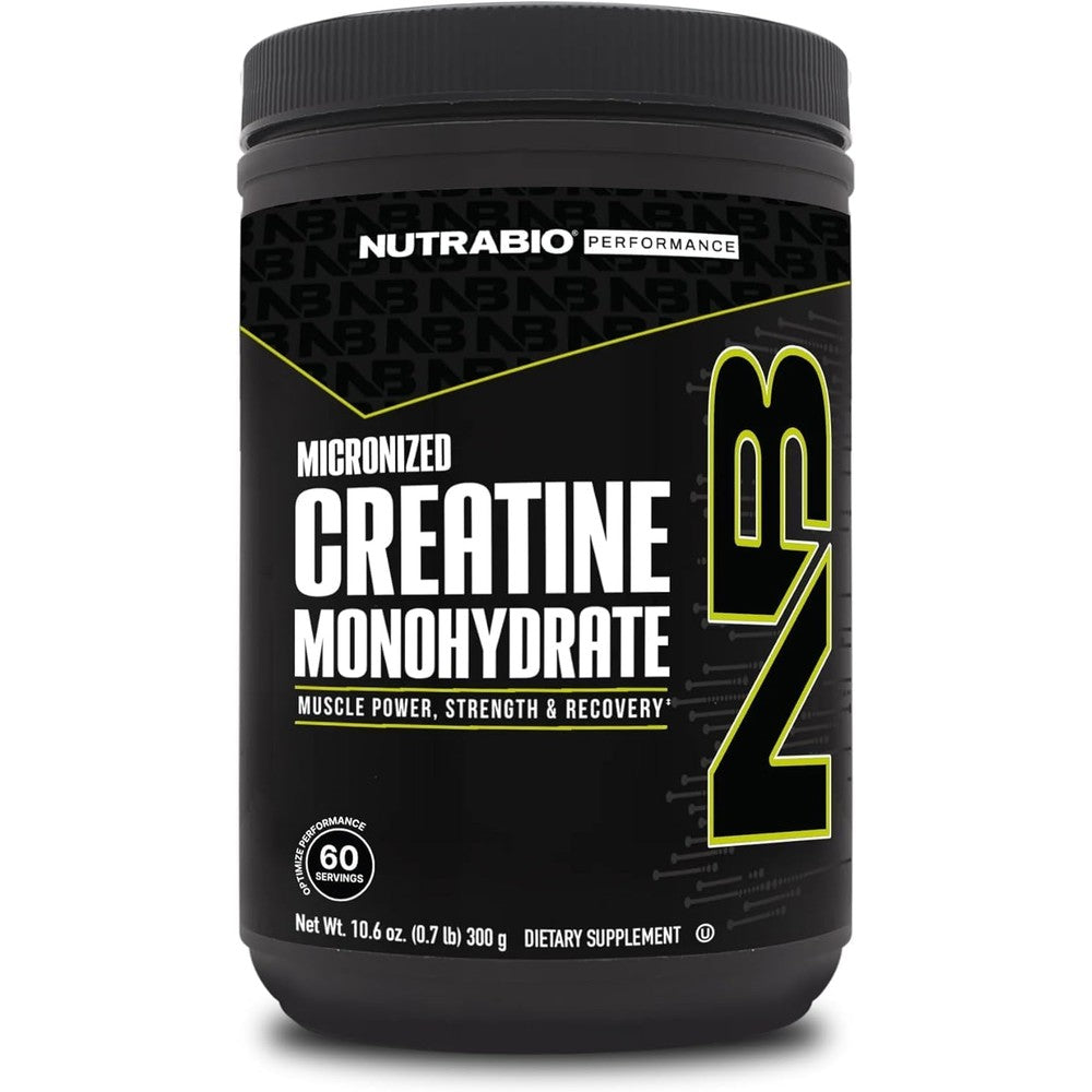 NutraBio Pure Micronized Creatine Monohydrate 300g front view