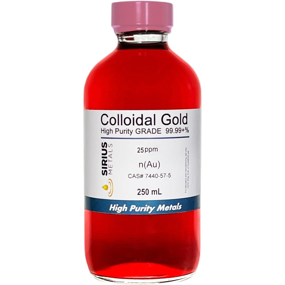Sirius Metals True Colloidal Gold 25 ppm 250 mL front view