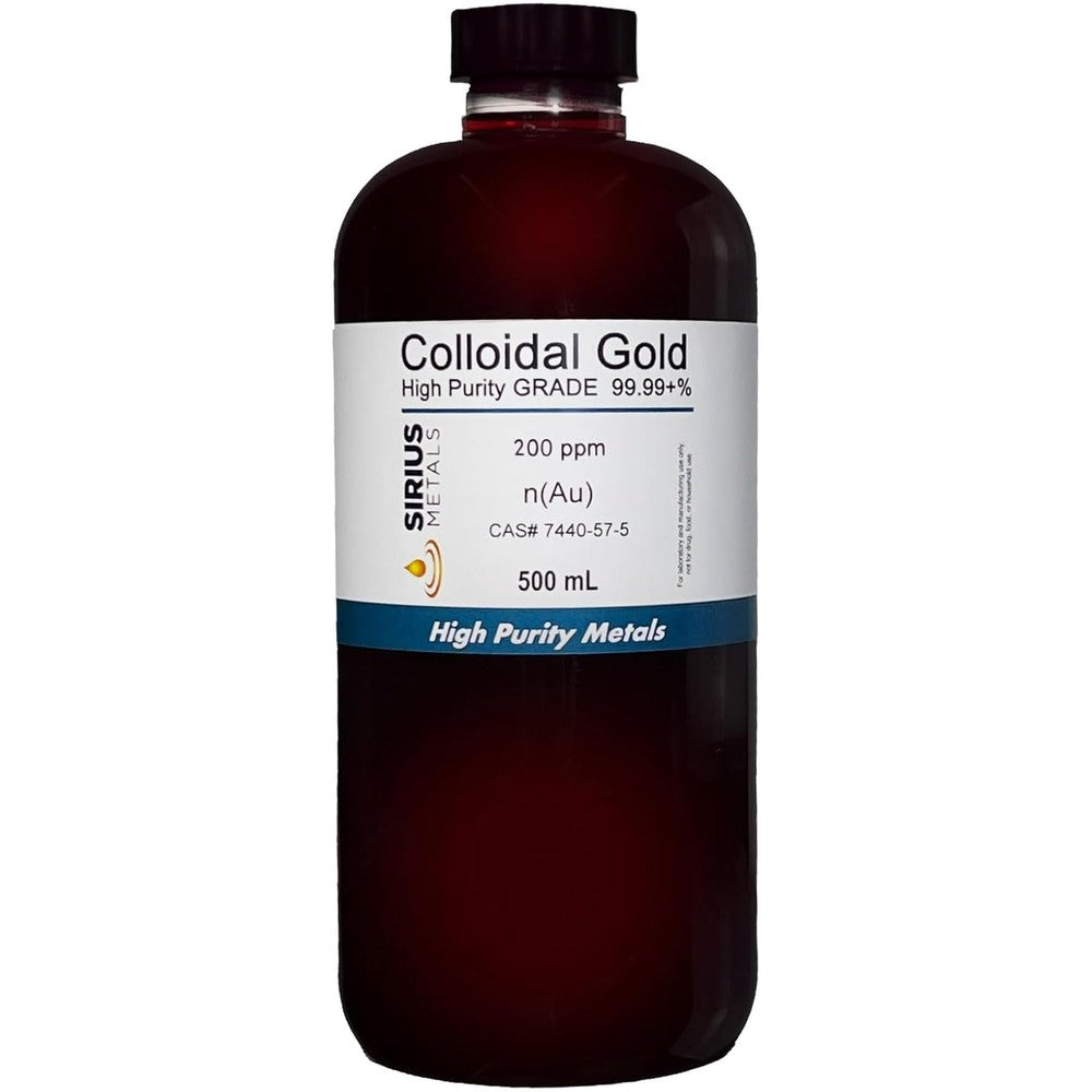 Sirius Metals True Colloidal Gold 200 ppm 500 mL front view bottle