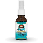 Source Naturals Wellness Colloidal Silver Throat Spray front view of 1 fluid ounce bottle