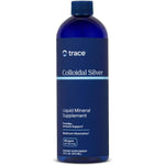 Dark blue bottle of Trace Minerals pure colloidal silver liquid supplement