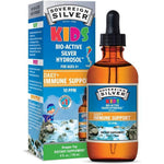 Sovereign Silver Kids Immune Support four fluid ounce front bottle view showing dropper top and clean label.