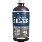 Triquetra Health Bioactive Colloidal Silver front view of the eight ounce premium glass bottle